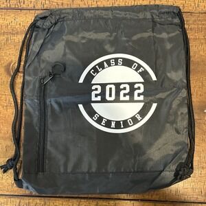 Class of 2022 Drawstring Bag Zipper Pockets Black White Brand New